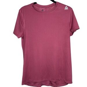 Reebok Women's top- Large-speed quick dry, mulberry color, reflective‎ stripe
